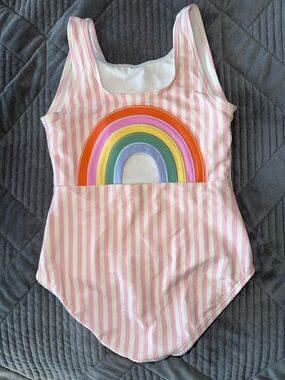 Hanna Andersson Rainbow Back Stripe One Piece Swimsuit {Size 5}